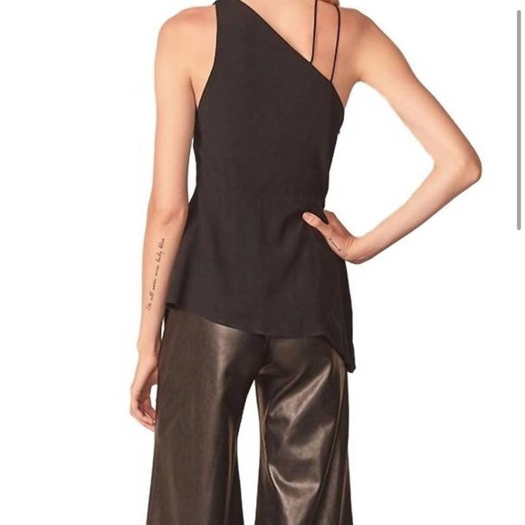 NWT Allen Schwartz Alice one shoulder black top sizes 6 and 10 - Picture 3 of 3